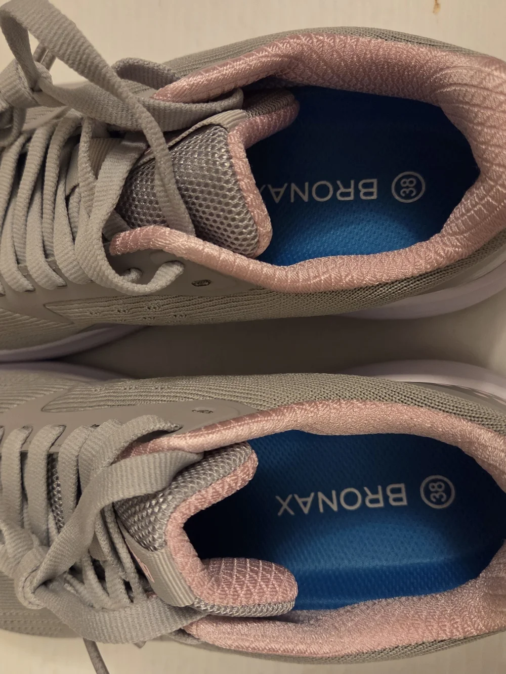 Light Gray and Pink Women's Athletic Sneakers - Brand